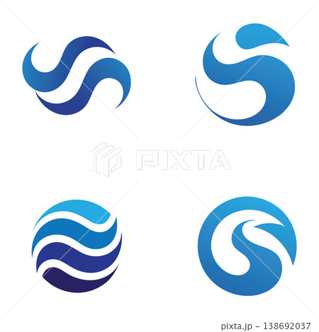 Clean Blue Wave Circle Logo Concept 138692037