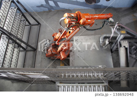 Robotic arm at industrial manufacture factory. 138692048