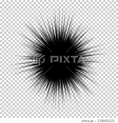 Black sea urchin flash/concentration line speech bubble frame - Comic-style round spiky effect line sunburst material Black sea urchin flash/concentration line speech bubble frame - Comic-style round spiky effect line sunburst material 138692222