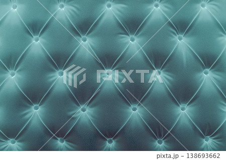 Blue natural leather sofa upholstery pattern button classic texture luxury background 138693662