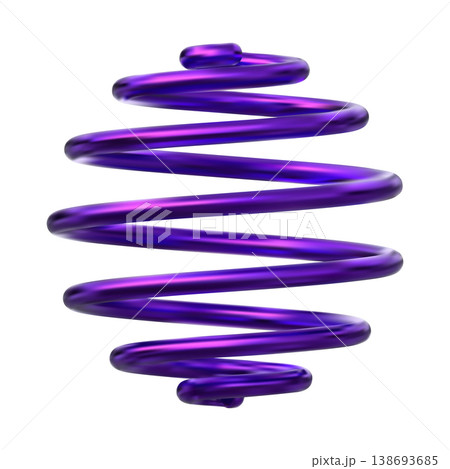 A bright purple metal spring with a rounded shape on an isolated background. A bright purple metal spring with a rounded shape on an isolated background. 138693685