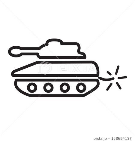 Tank Battle Icon for Fireworks or Independence Day on 4th of July Tank Battle Icon for Fireworks or Independence Day on 4th of July 138694157