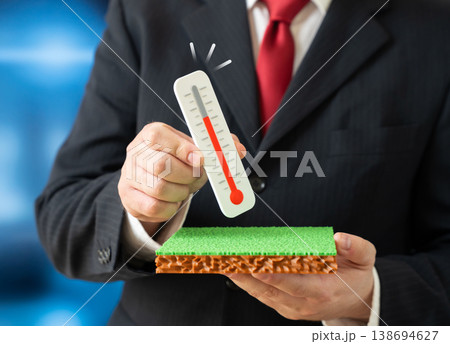 A businessman notes an overheated land market. Rising prices signal imbalance and speculation. Real estate trends reflect risk, demand pressure and potential market correction. A businessman notes an overheated land market. Rising prices signal imbalance and speculation. Real estate trends reflect risk, demand pressure and potential market correction. 138694627