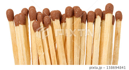 Wooden match on isolated background, close up 138694841
