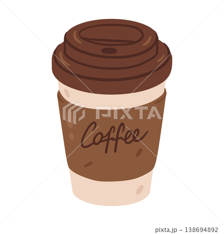 Hand drawn takeaway coffee cup Hand drawn takeaway coffee cup 138694892