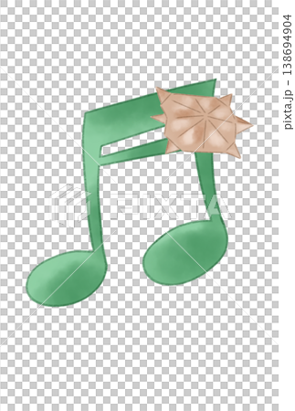 折り紙で作ったカメが付いた音符 折り紙で作ったカメが付いた音符 138694904