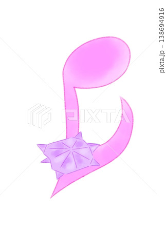 折り紙で作ったカメが付いた音符 138694916