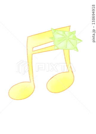 折り紙で作ったカメが付いた音符 折り紙で作ったカメが付いた音符 138694918