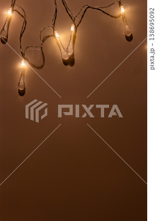 colorful christmas lights on blue festive holiday background colorful christmas lights on blue festive holiday background 138695092