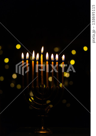 hanukkah Menorah - Candles With Glittering And David Stars hanukkah Menorah - Candles With Glittering And David Stars 138695115