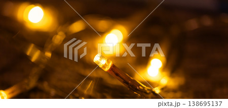colorful christmas lights on blue festive holiday background 138695137