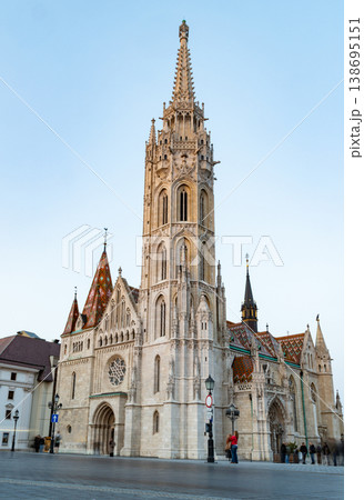the Matthias Church in Budapest at blue hour Hungary Europe the Matthias Church in Budapest at blue hour Hungary Europe 138695151