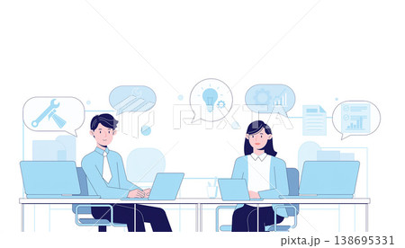 オフィスで働くビジネスパーソン 138695331