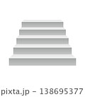 Flat staircase with steps. Front view minimal vector design with grey gradient shading. 138695377