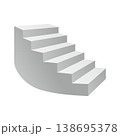 Rounded staircase. Clean isometric vector with 3D steps. 138695378