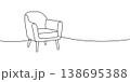 Minimalist outline modern armchair. Elegant furniture sketch for decor and interior design assets. 138695388