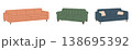 Set of flat furniture. Modern, retro, and classic couches for interior and furniture design projects. 138695392