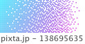 Neon AI pixel fade gradient bg. Blue and purple gradient background. Abstract digital pattern with square elements grid. Vibrant futuristic cyber neural network texture. Modern vector illustration 138695635