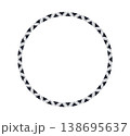 Mexican pattern circle frame. African ethnic motif border. Islamic triangular ornament round frame. Mexican text frame. Aztec ethnic culture ornament. Vector illustration isolated on white background 138695637
