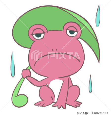 葉っぱを持ったカエル 138696353