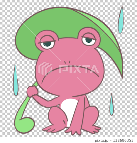 葉っぱを持ったカエル 138696353