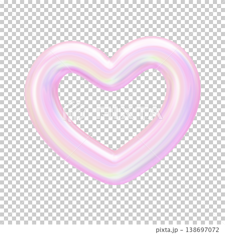 ゆめかわいい3Dホログラムハートリング 138697072