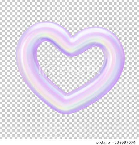 ゆめかわいい3Dホログラムハートリング 138697074