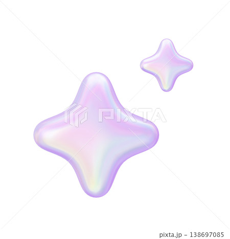 ゆめかわいい3Dパールきらめき　ぷっくりホログラフィックキラキラスパークル素材 138697085