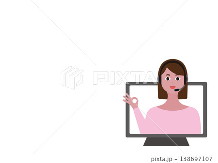 OKサインをするオペレーターの女性(右) OKサインをするオペレーターの女性(右) 138697107