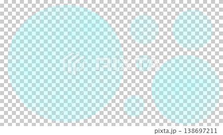 清新淡藍色水彩風格邊框背景素材，圓形，透明PNG格式。 138697211