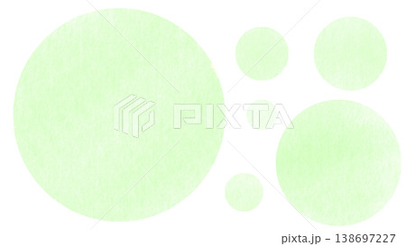 緑色グリーンの水彩風フレーム背景素材　丸　円　png透明 138697227