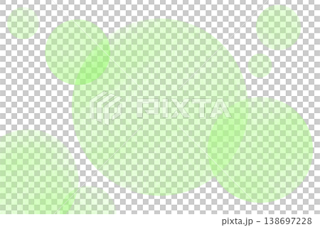 緑色グリーンの水彩風フレーム背景　丸　円　png透明 138697228
