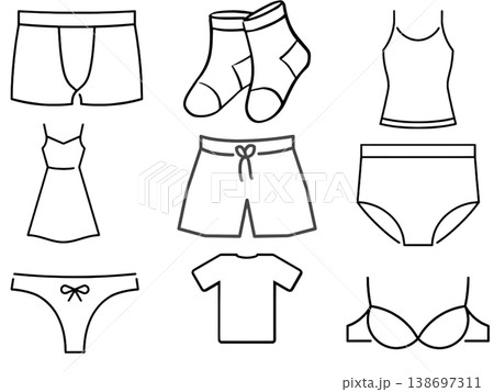 下着インナーウェアのアイコンイラスト素材 138697311