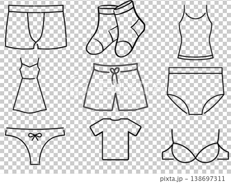 下着インナーウェアのアイコンイラスト素材 138697311