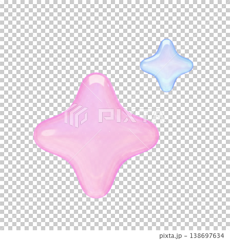 ゆめかわいいぷっくりシール風　3Dキラキラアイコン 138697634