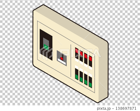 Simple, three-dimensional distribution board/circuit breaker 138697871
