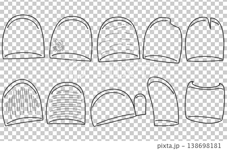 ゆるめシンプルな異常状態の爪セット（爪のみ）線画 138698181