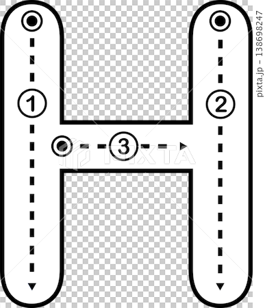 Letter H Tracing Worksheet for Kids, Black and White Alphabet Handwriting Practice Letter H Tracing Worksheet for Kids, Black and White Alphabet Handwriting Practice 138698247
