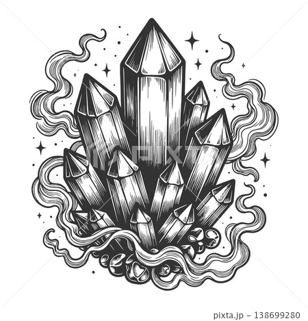 Crystal Cluster With Mystic Smoke raster Crystal Cluster With Mystic Smoke raster 138699280