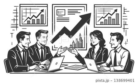 Business Team Meeting With Growth Chart 138699401
