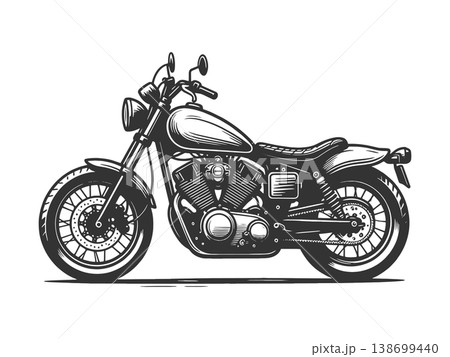 Chopper Motorcycle engraving vector illustration Chopper Motorcycle engraving vector illustration 138699440