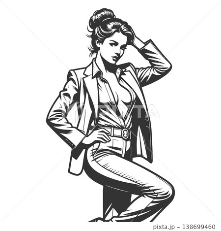 Stylish Woman Blazer Fashion vector illustration 138699460