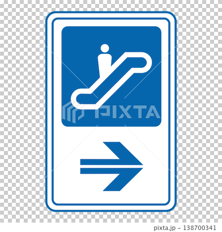 電扶梯引導標誌 138700341