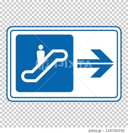 電扶梯引導標誌 138700342