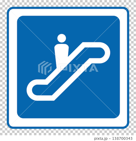 Guide sign for escalator Guide sign for escalator 138700343