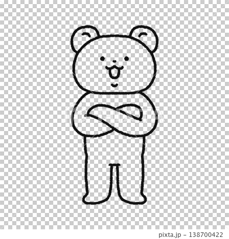 A cute bear with its arms crossed (line drawing) A cute bear with its arms crossed (line drawing) 138700422