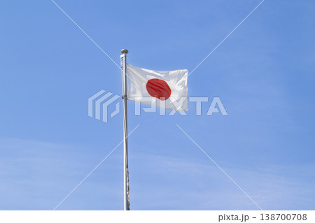 青空をバックにはためく日本の国旗 138700708