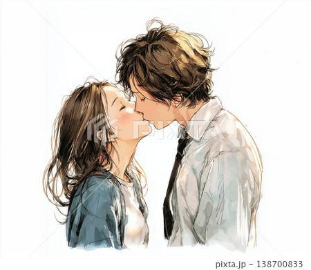 キスをする男女のイラスト 138700833
