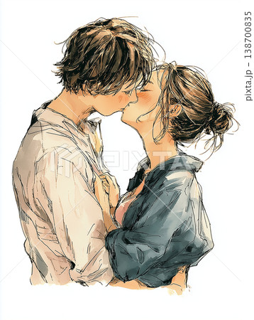 キスをする男女のイラスト 138700835