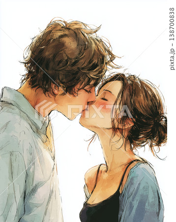 キスをする男女のイラスト 138700838